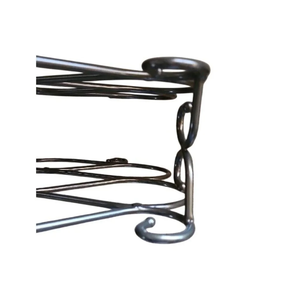 Princess House Meridian Brown Metal 10 Bottle Wine Rack Scrollwork Countertop
